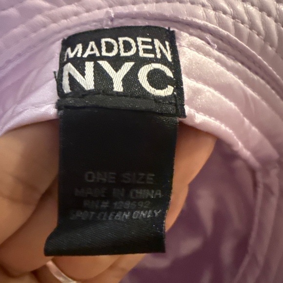 Madden NYC purple bucket hat with chain accent main image 4